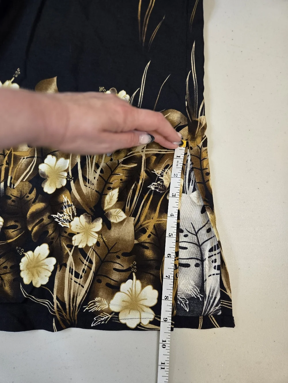 Royal Hawaiian Black Gold Maxi Dress Sleeveless Size Large